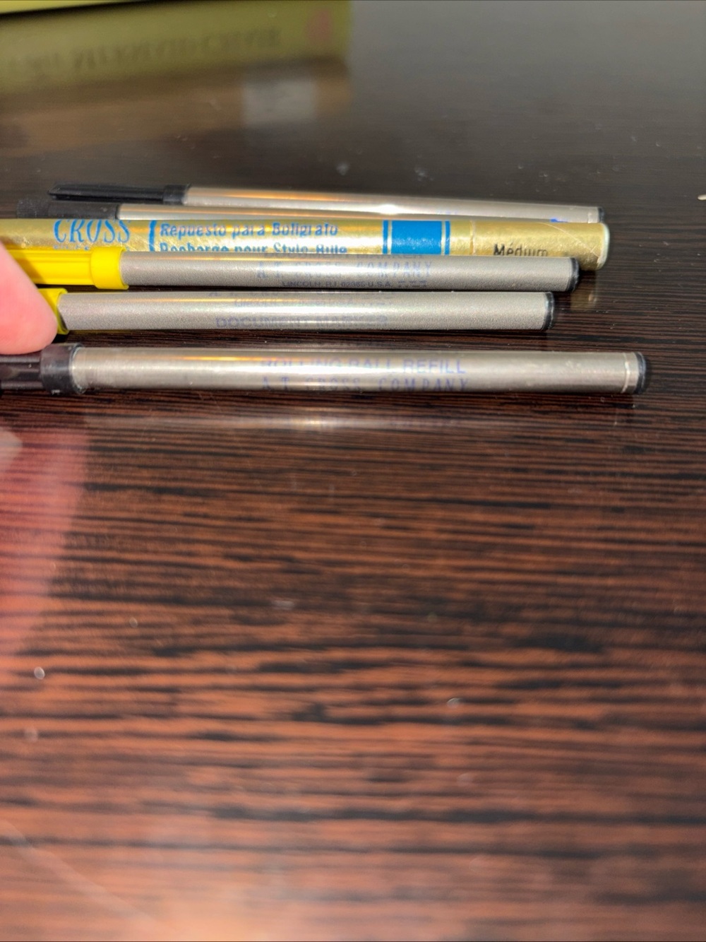 Lot of 5 pen, refills: cross rolling ball, document markers, & Waterman Fine 94
